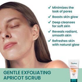 Himalaya scrub being dispensed into hand demonstrating easy application and soft lather benefit