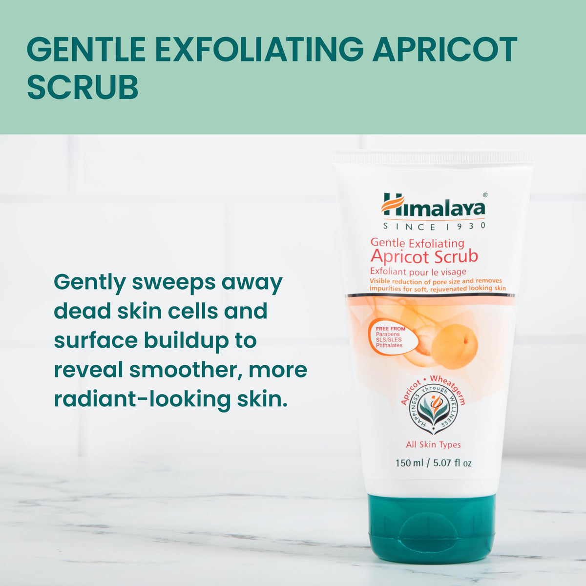 Himalaya close-up of scrub texture highlighting fine apricot granules and nourishing oil feel