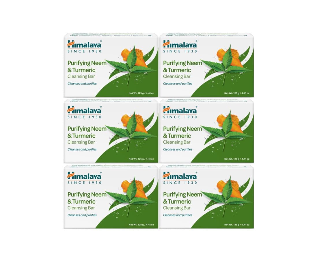Himalaya front packaging displaying six cleansing bars and benefits