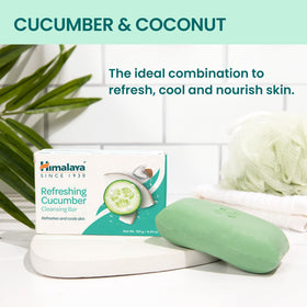 Himalaya cucumber bar close-up texture highlighting creamy lather