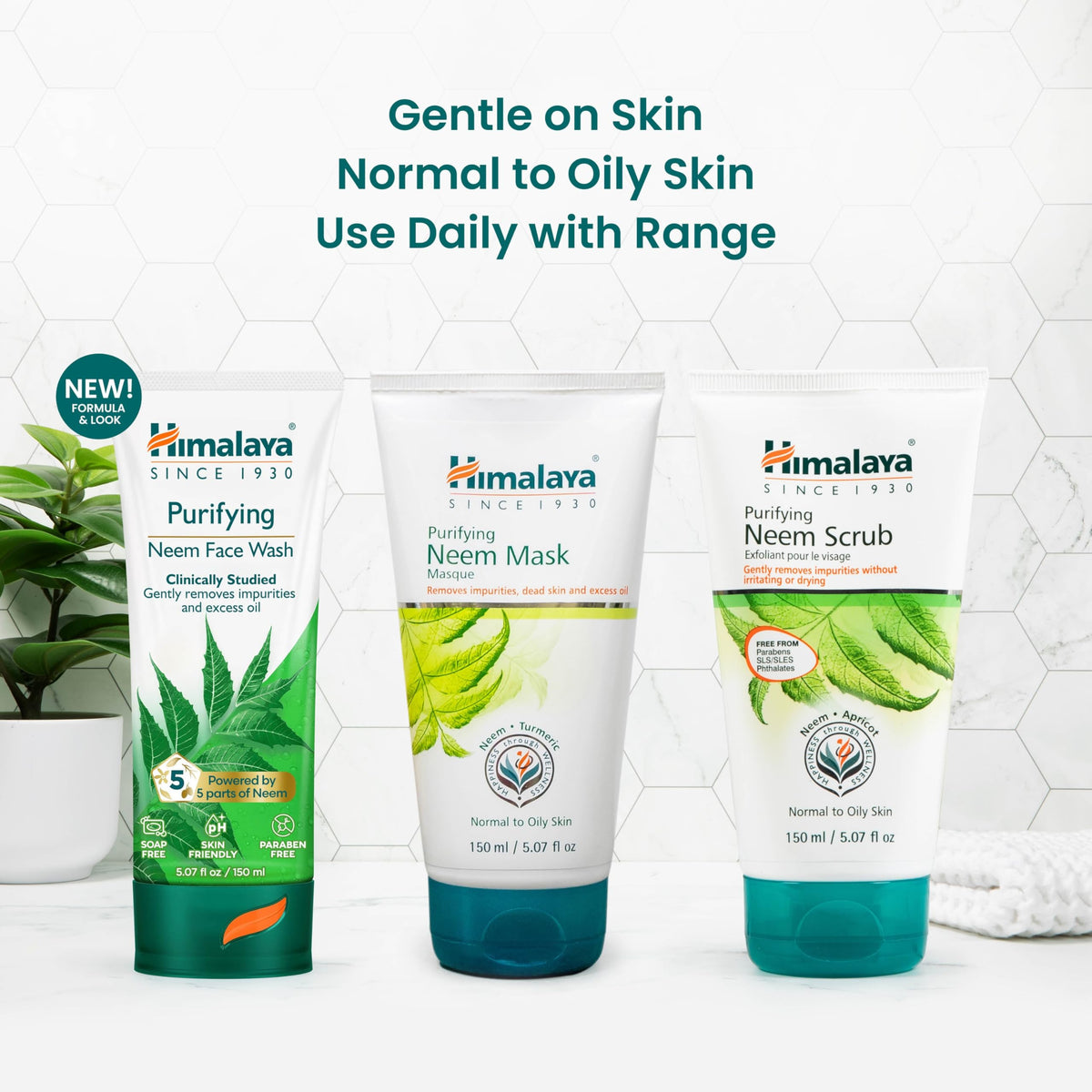 Himalaya face wash in hand applying to wet skin for everyday use