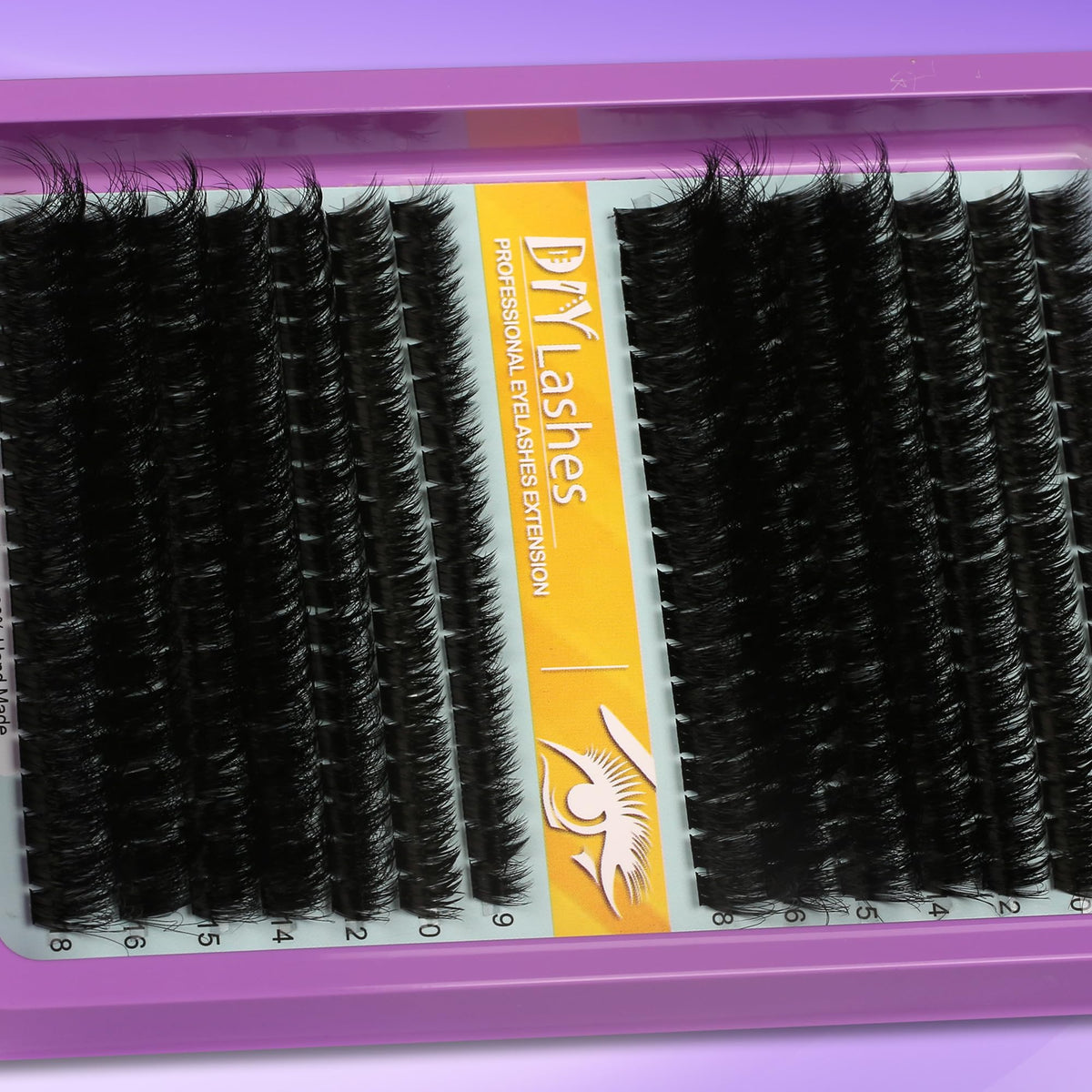 Himirell clusters applied on natural lashes for added volume