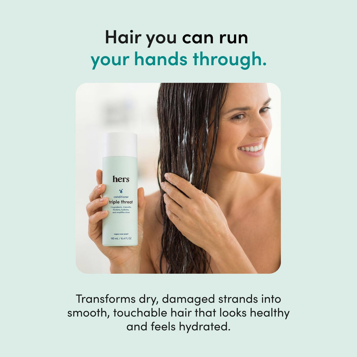 HIMS & HERS argan oil drop close-up illustrating nourishing oil component for added shine and softness