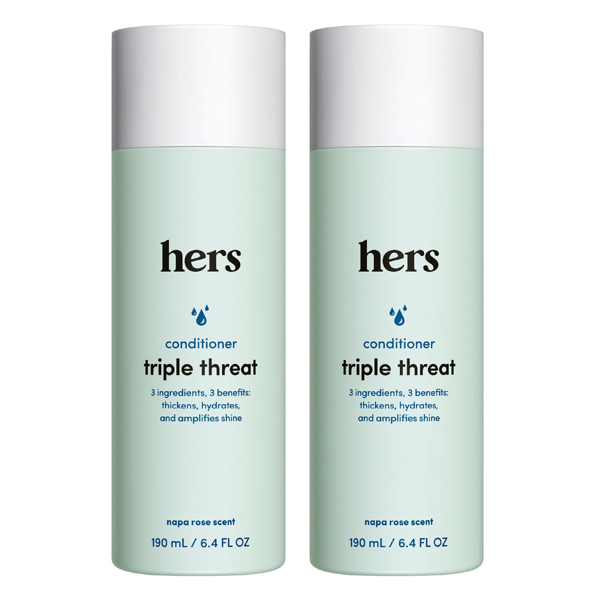 HIMS & HERS front packaging of Triple Threat Conditioner showing bottle and branding for easy identification and daily use