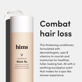 hims conditioner creamy pour demonstrating moisturizing action for smoother hair