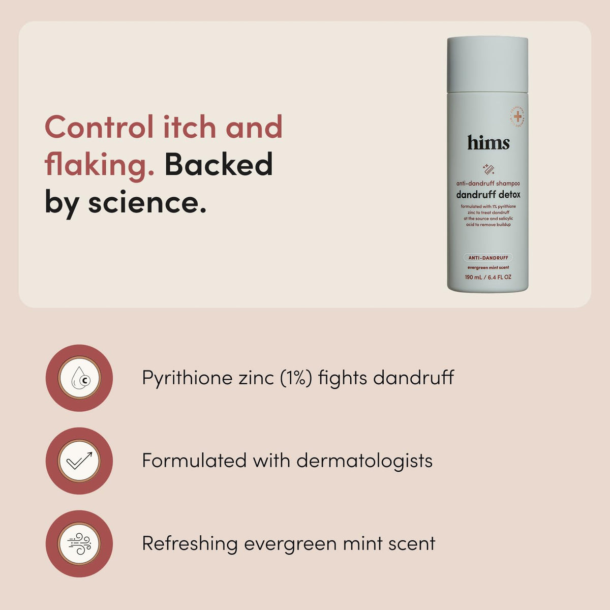 hims back label close-up listing ingredients and usage directions for informed scalp care