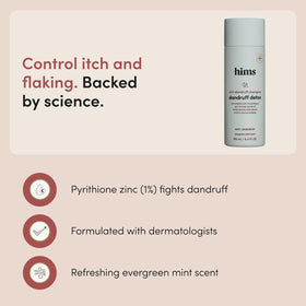 hims back label close-up listing ingredients and usage directions for informed scalp care