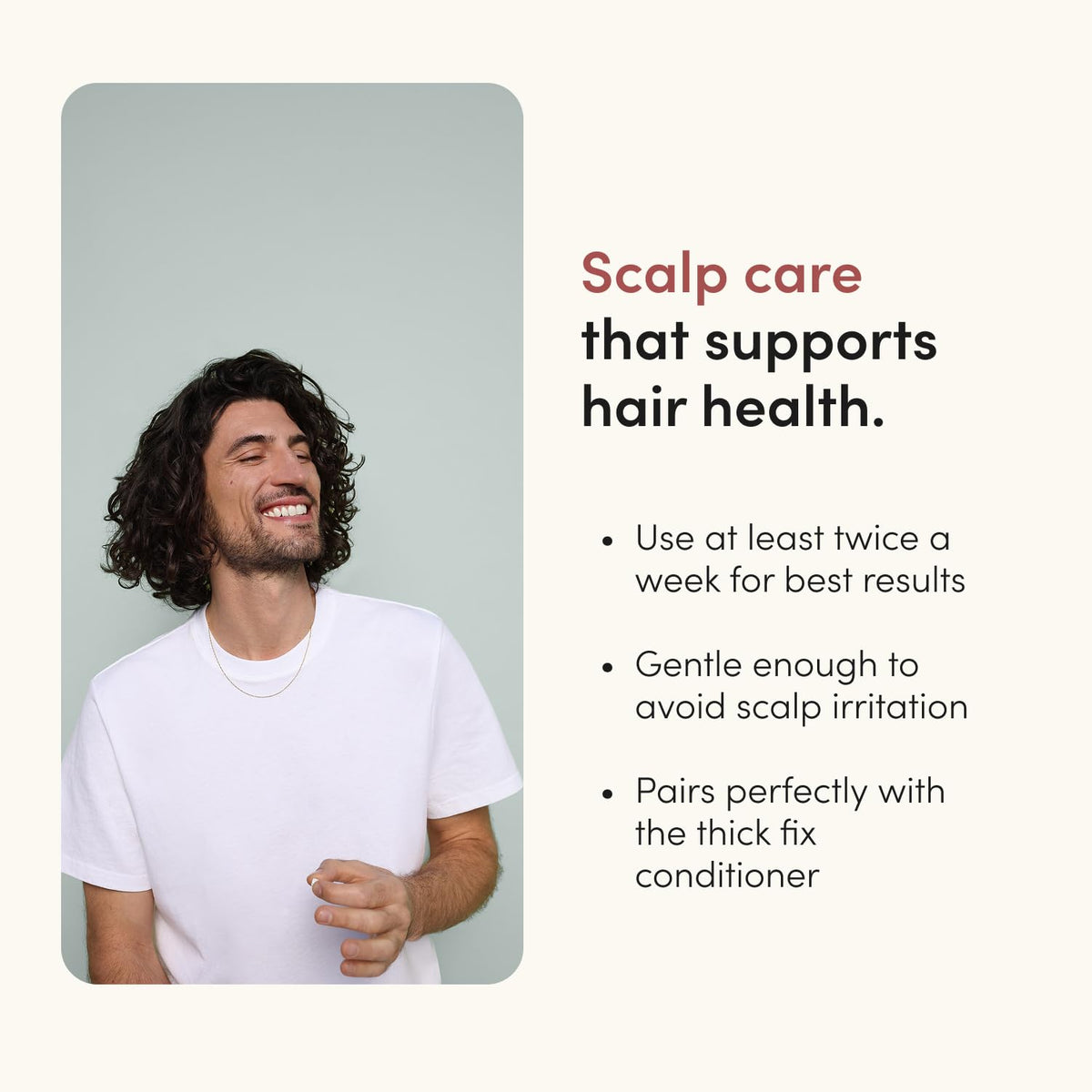 hims foamy lather in palm demonstrating effective cleansing and flake removal