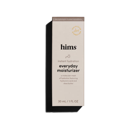 hims Everyday Moisturizer front tube shows compact travel-friendly hydration