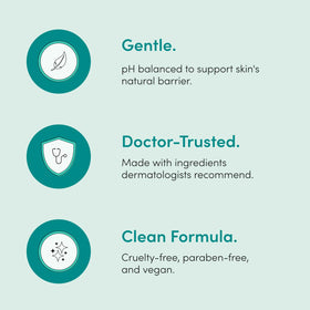 HIMS & HERS gentle foam lather on fingers illustrating effective yet non-drying cleanse