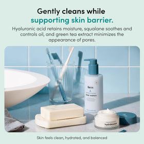 HIMS & HERS gel texture swatch showing lightweight consistency and hydrated feel