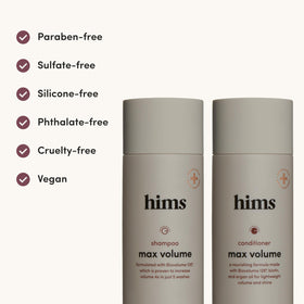 hims bottles in hand for scale showing 6.4 fl oz size and travel-friendly design