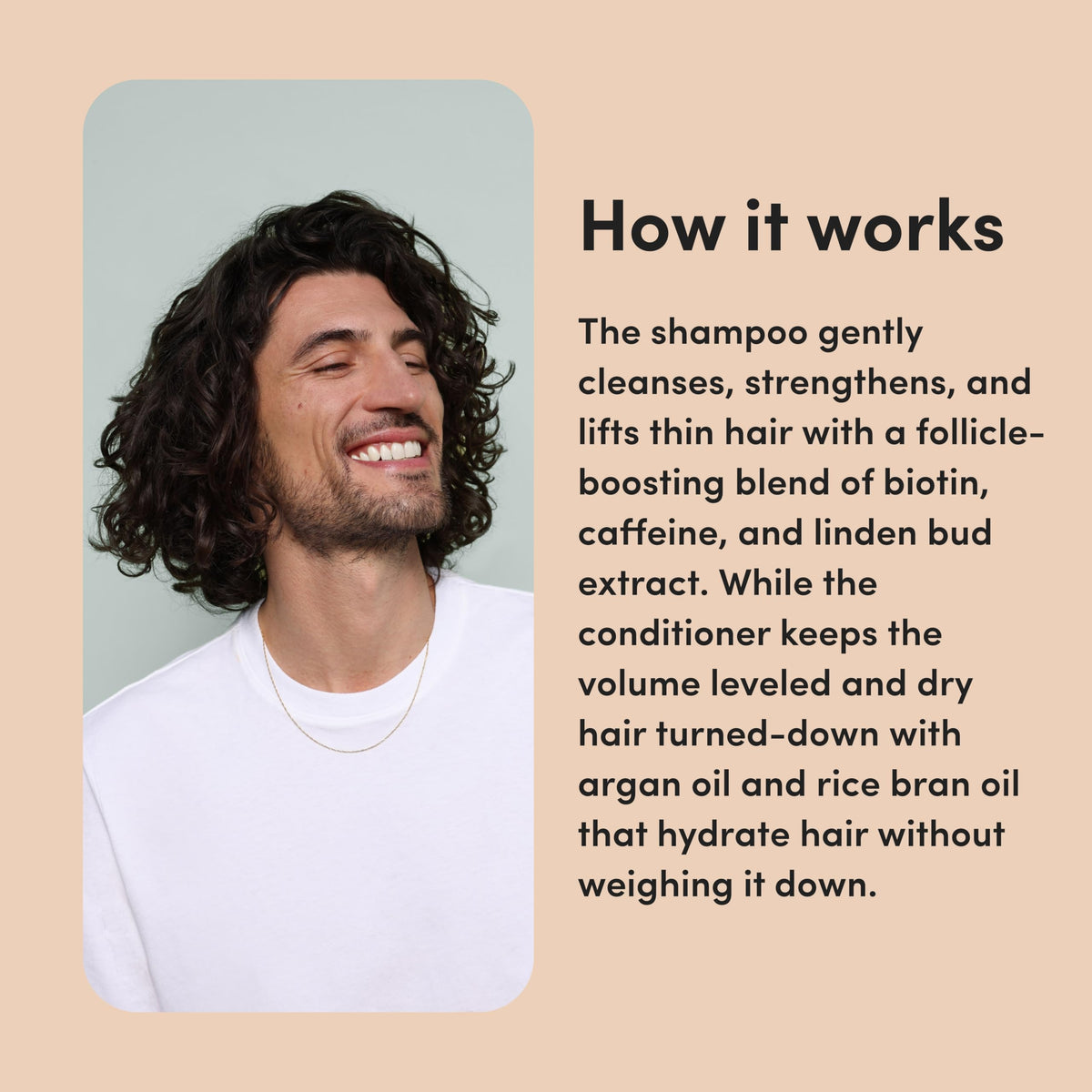 hims conditioner pouring to show lightweight texture and non-greasy hydration