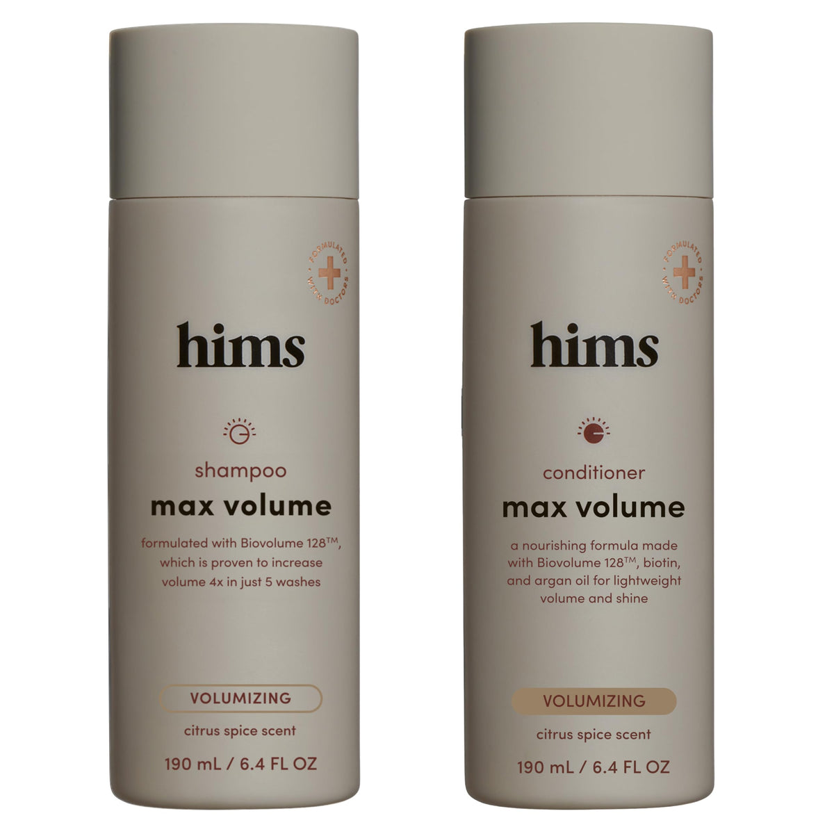 hims front packaging showing duo and citrus spice scent for visible root lift