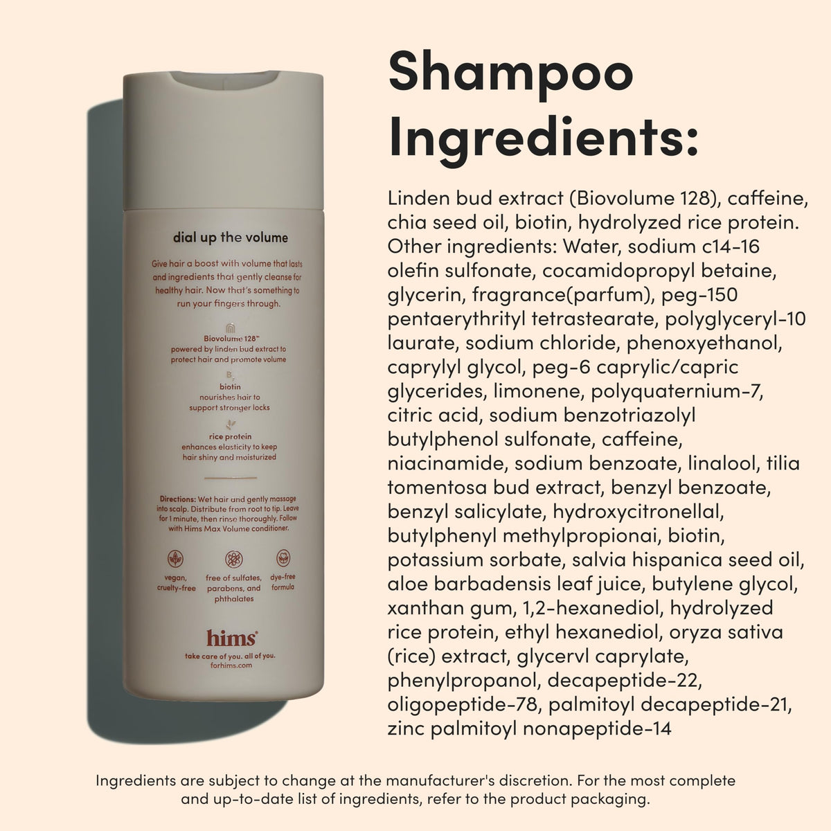 hims open shampoo cap with foam illustrating effective cleansing without sulfates