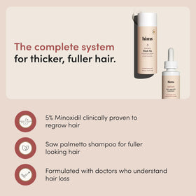 hims minoxidil serum droplet closeup illustrating precise application