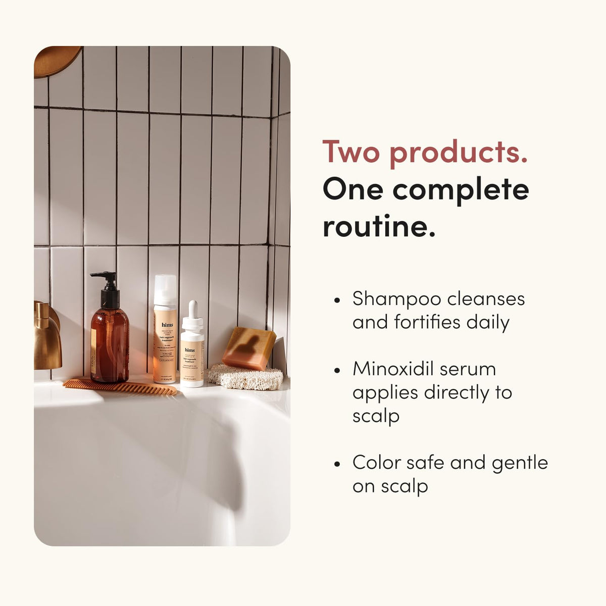 hims serum on fingertip texture demonstrating quick absorption