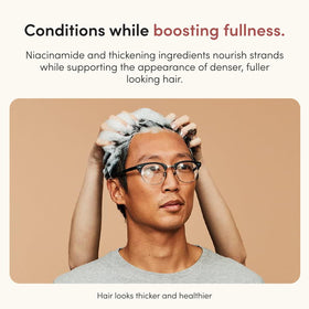hims creamy conditioner texture closeup demonstrating lightweight hydration