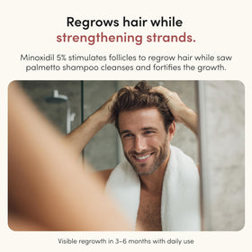 hims thickening shampoo lather showcasing gentle, volumizing foam