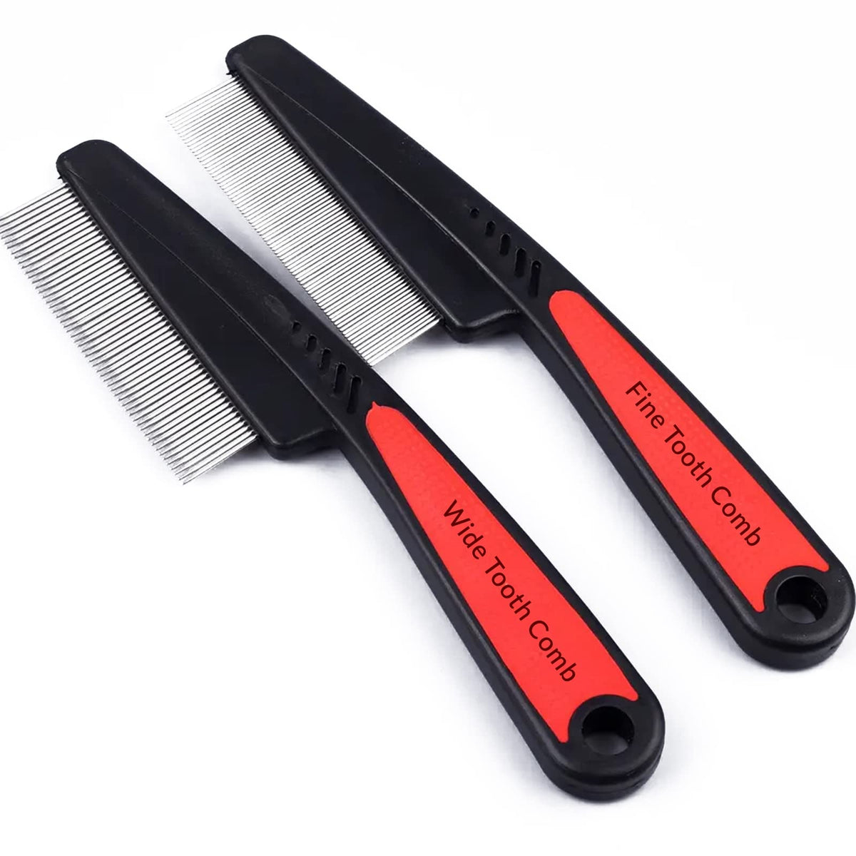 Hipifans front view of both stainless steel combs showing durable design and dual function