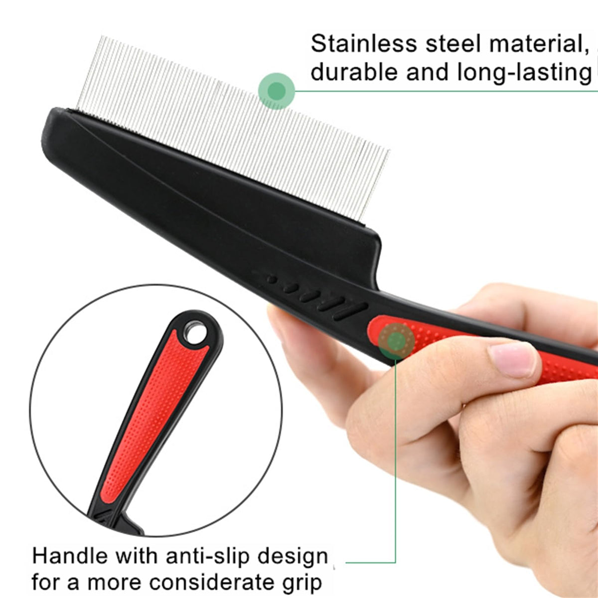 Hipifans comb held in hand to show scale and portable grooming convenience