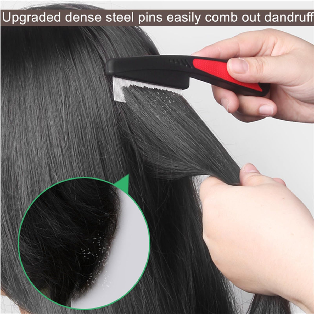 Hipifans close-up of wide-tooth comb teeth showing gentle detangling for thick hair