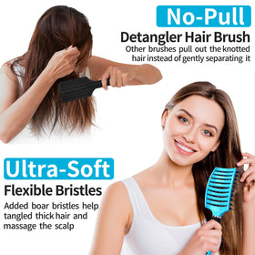HIPPIH brush back and ergonomic handle for comfortable grip and easy styling benefit