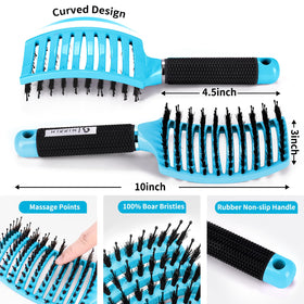 HIPPIH brush front view with mixed bristles delivering smooth polished hair benefit