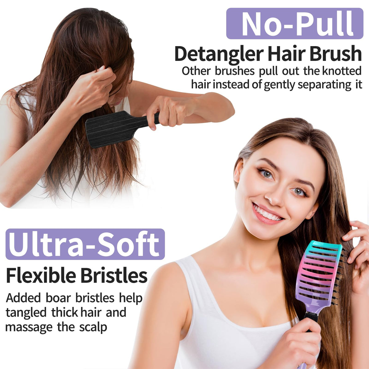 HIPPIH nylon pin detail detangling knots gently with reduced breakage