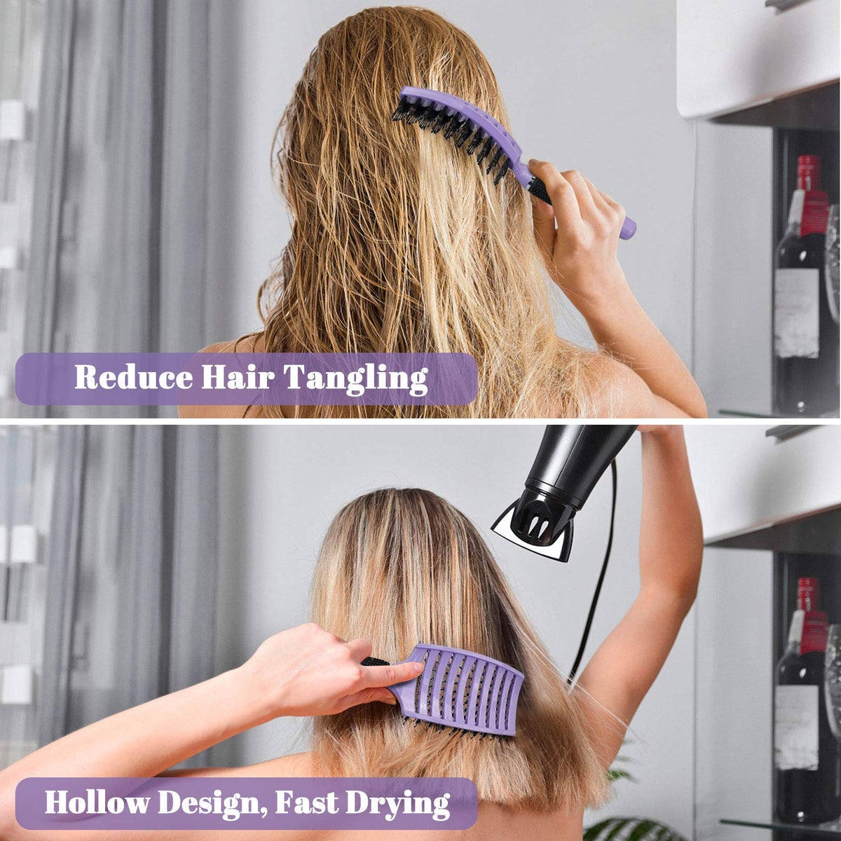 HIPPIH nylon pin tips detail detangling knots gently and protecting scalp
