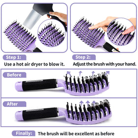 HIPPIH brush held in hand for scale showing compact travel-friendly size