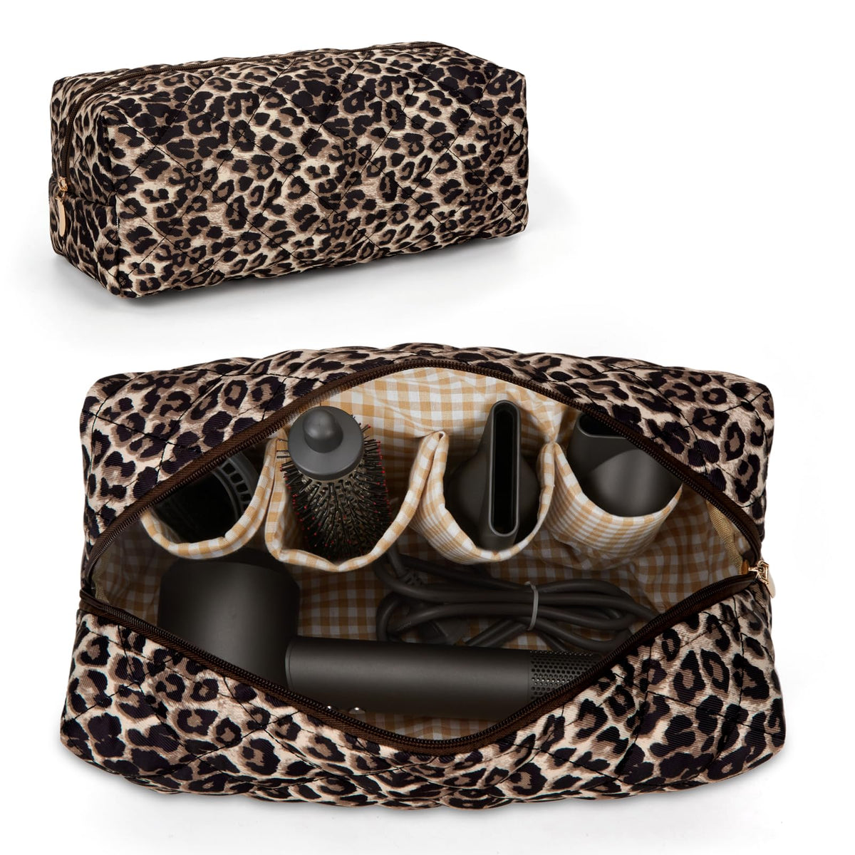HiTotes front view floral travel case showing zipper and chic design for easy identification