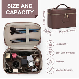 HiTotes vanity case divider detail with snap and seam, keeps items separated benefit