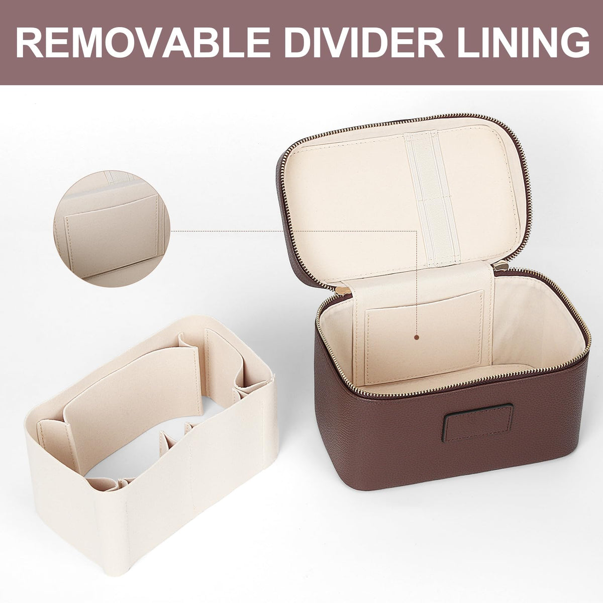 HiTotes vanity case in hand to show scale and portability benefit