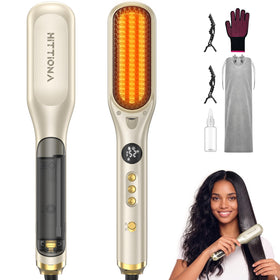 HITTIONA front view showing brush and packaging, easy travel styling