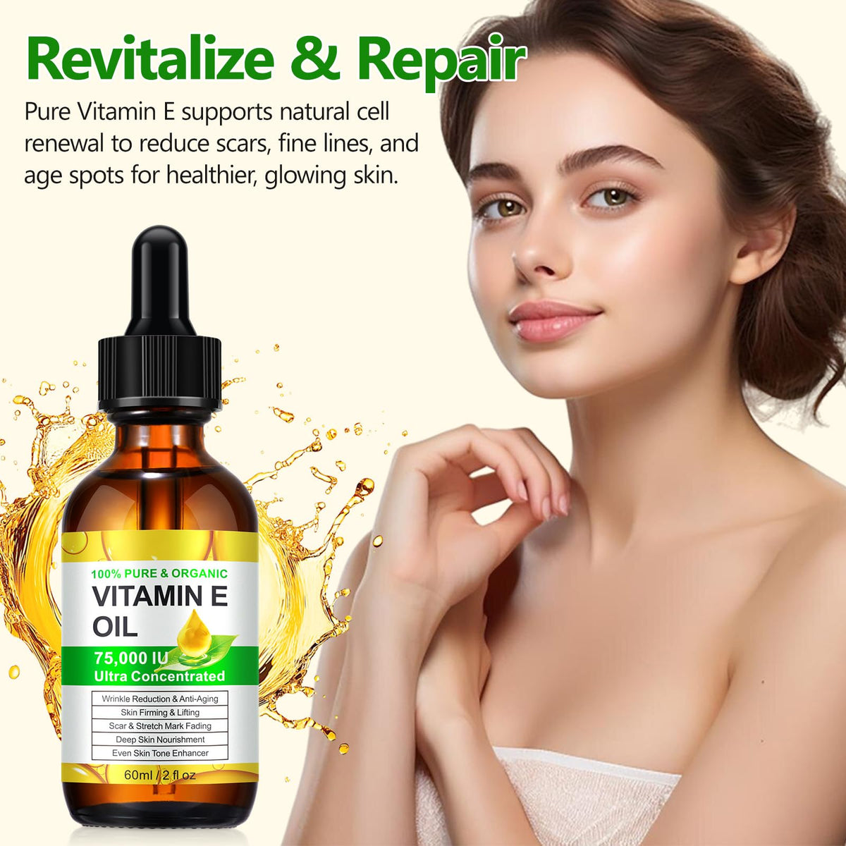 HJFRONGF oil spread on skin showing smooth finish and immediate hydration benefit