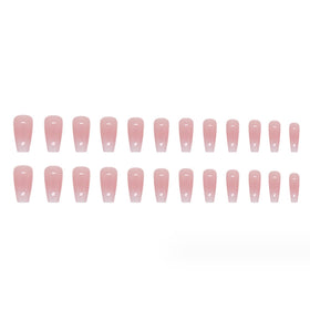 Hkanlre kit contents with jelly glue and rubbing strip to prepare nails and improve adhesion