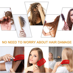 hkn Hairstreaq closeup of bristles and nylon pins detangling hair gently with less breakage