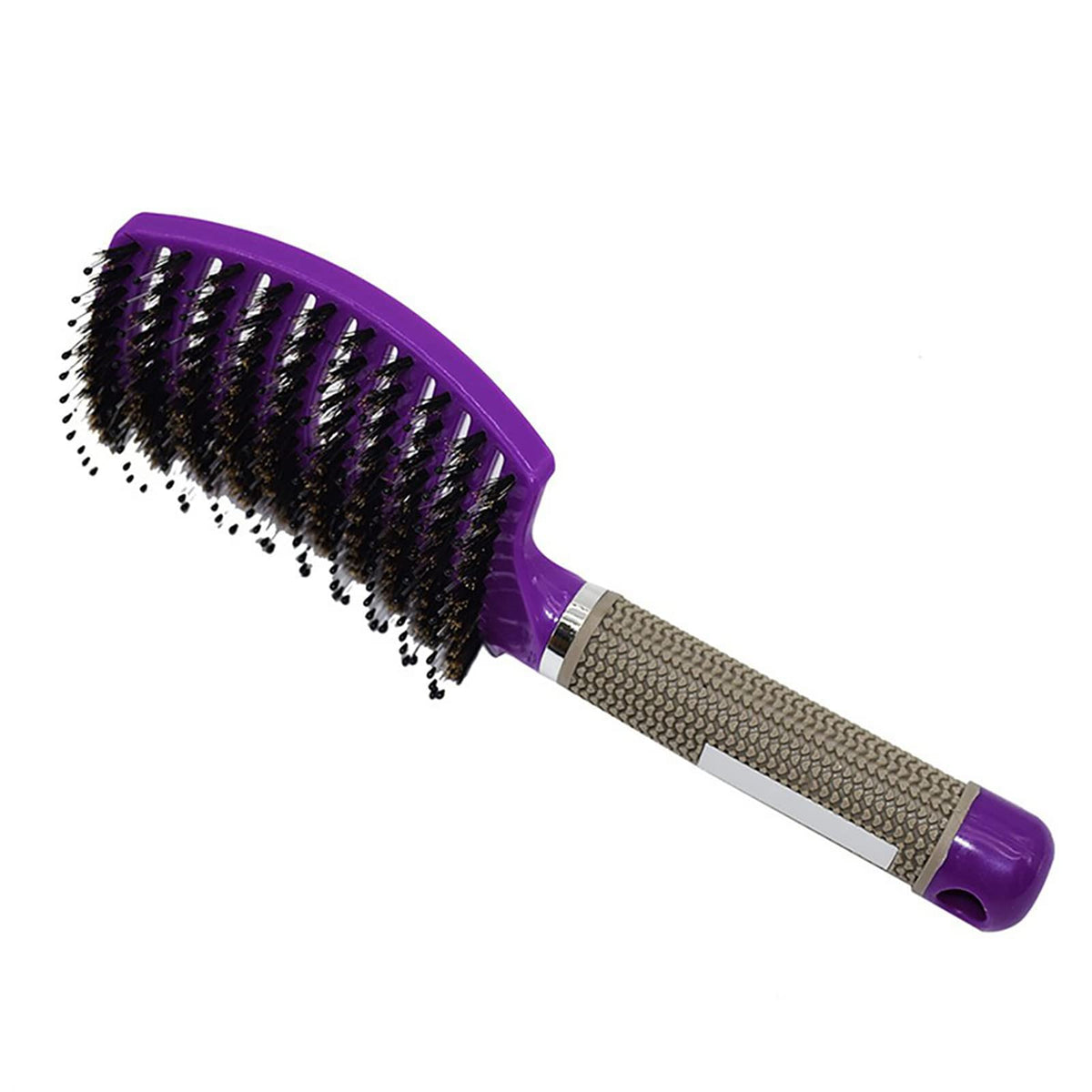 hkn Hairstreaq front view showing purple curved head and ergonomic handle for comfortable grip