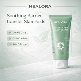Hlonns Healora cream texture on fingertip demonstrating quick absorption benefit