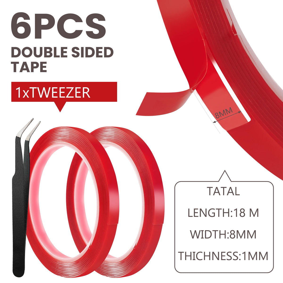 HLQHXWHZT close-up of tape edge showing thin clear adhesive for invisible mounting