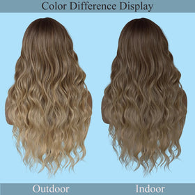 HMHIFI lifestyle image of wig worn outdoors demonstrating elegant style