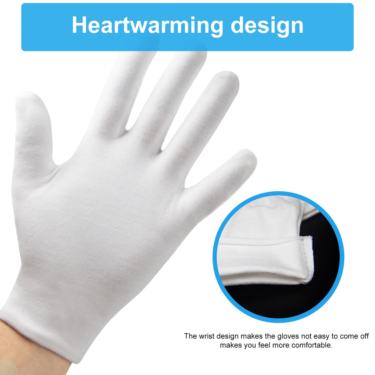 HMNYSOL gloves worn overnight in bed showing secure comfortable fit