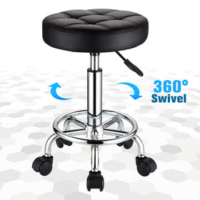 HMTOT stool beside desk for size comparison showing scale and suitability