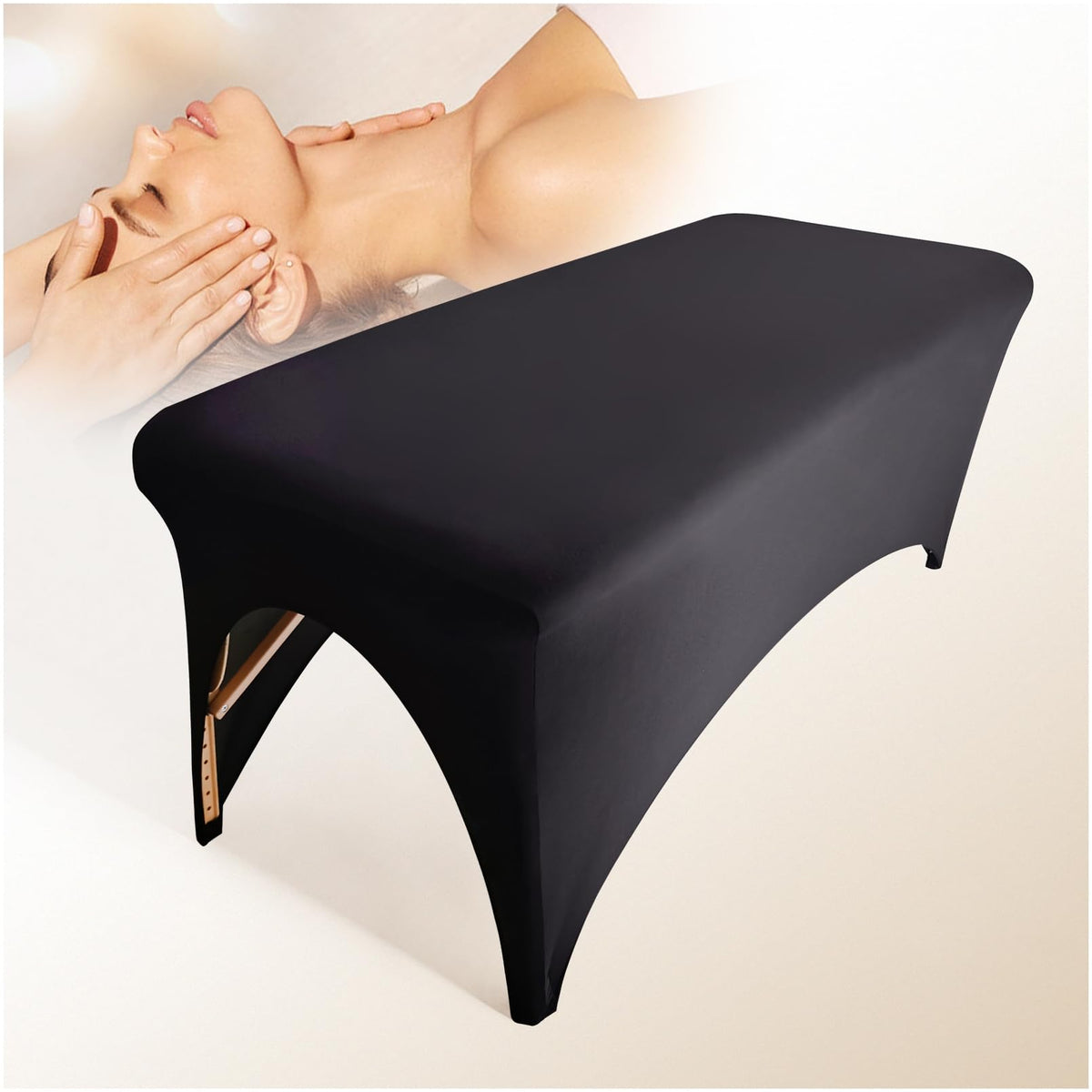 HOLITS spa bed cover front view showing smooth professional finish and protection
