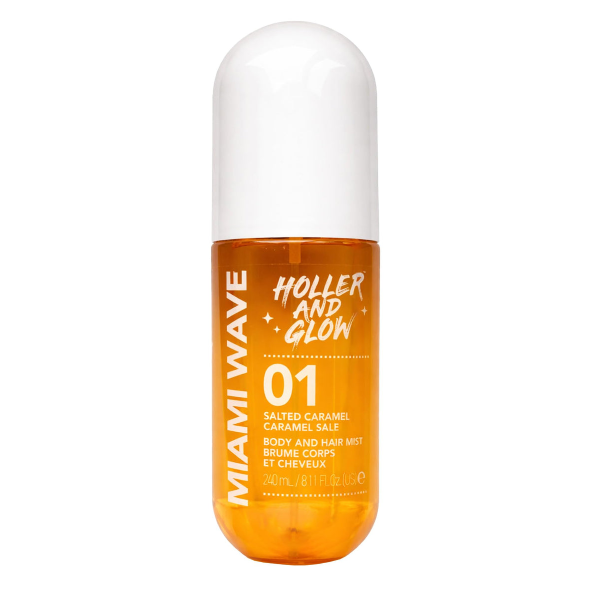 Holler & Glow front bottle showing Miami Wave packaging and easy portability