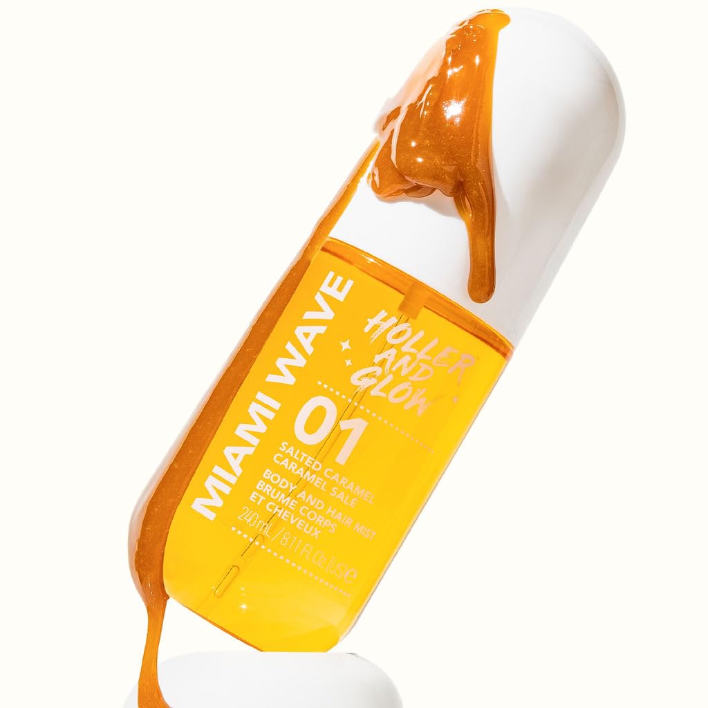 Holler & Glow hair spritz in use for lightweight fragrance refresh