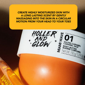 Holler & Glow texture droplet on skin illustrating non-greasy finish