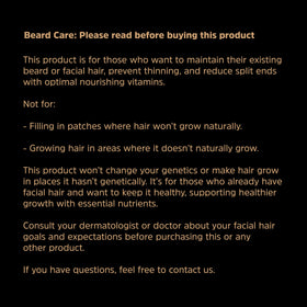 Hollis Nutrition product beside bearded man grooming to show use