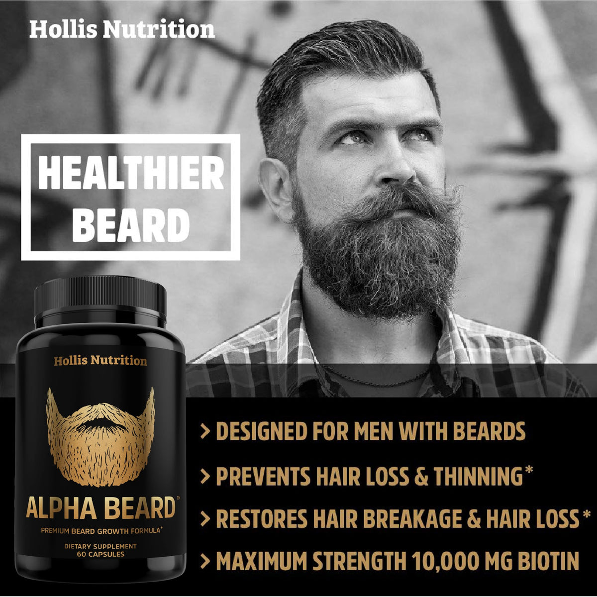 Hollis Nutrition close-up of two capsules highlighting texture and size